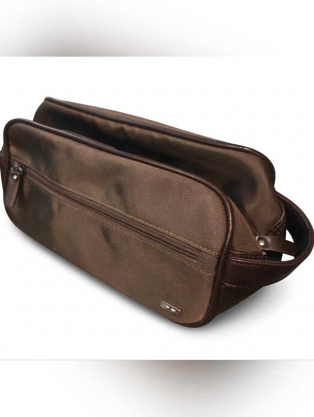 Dockers Olive Canvas Toiletry Bag with Dark Brown Trim